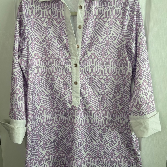 CK Bradley Lavender Geometric Tunic | Preppy Resort Style - Picture 3 of 5